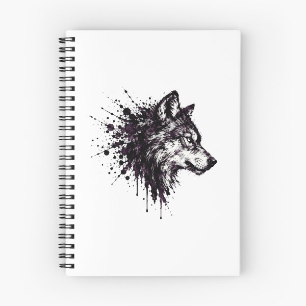 Item preview, Lone Wolf Ink Art - Spirit Animal Wolf Tattoo Portrait Wall Print designed and sold by Knacky Print.