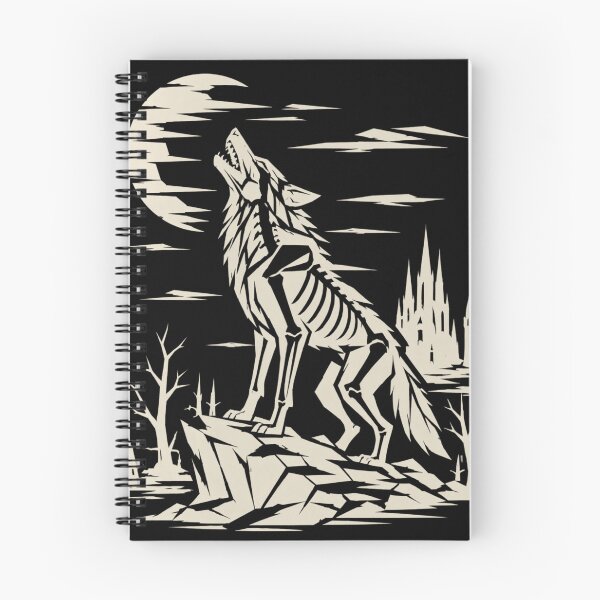 Item preview, Howling Skeleton Wolf Under the Moon – Gothic Halloween Horror designed and sold by JonelCrafts.