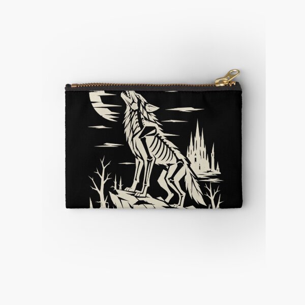 Item preview, Howling Skeleton Wolf Under the Moon – Gothic Halloween Horror designed and sold by JonelCrafts.