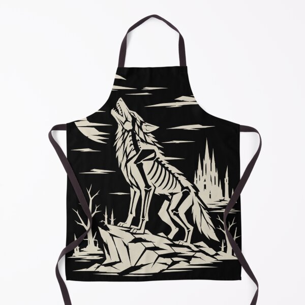 Item preview, Howling Skeleton Wolf Under the Moon – Gothic Halloween Horror designed and sold by JonelCrafts.