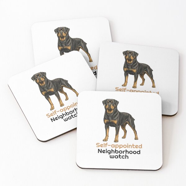 Item preview, Funny Rottweiler Neighborhood Watch Quote designed and sold by bluesquidink.