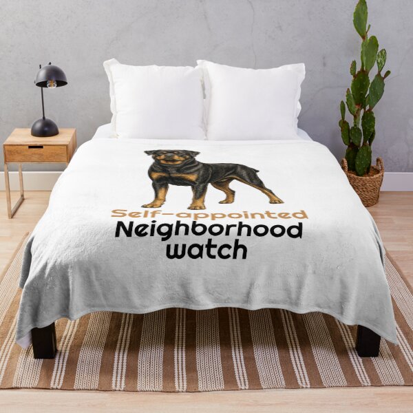 Item preview, Funny Rottweiler Neighborhood Watch Quote designed and sold by bluesquidink.