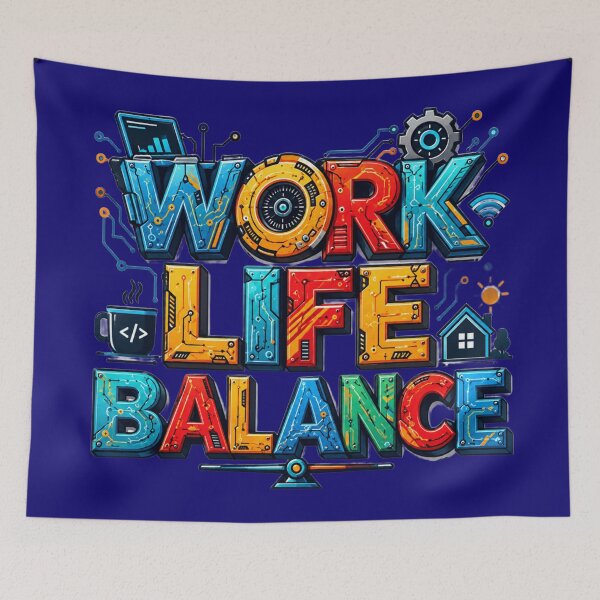 Item preview, Work Life Balance – Futuristic Technology Typography designed and sold by PlengPoomofArts.