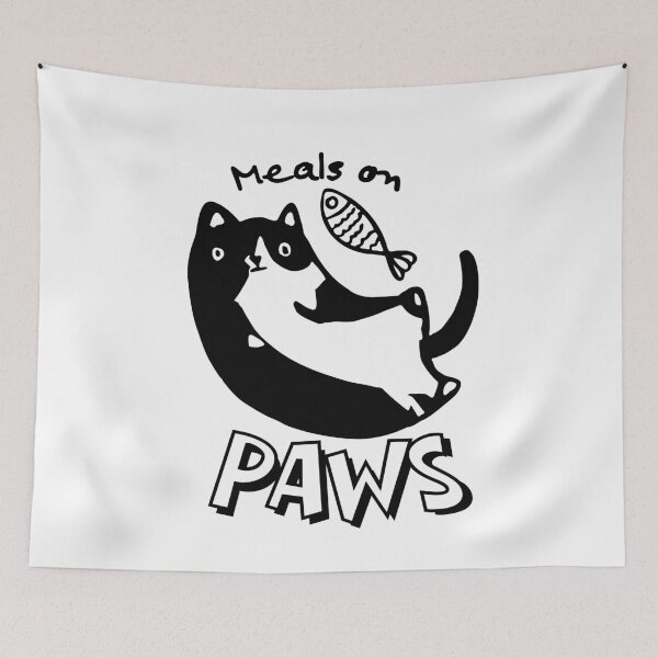 Item preview, Meals on Paws – Playful Cat and Fish Illustration for Cat Lovers designed and sold by shopfindingbeni.