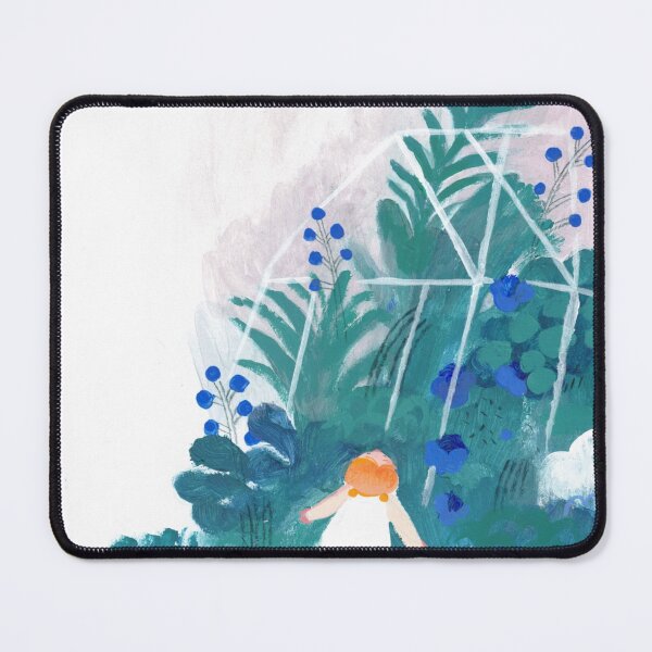Item preview, Girl Standing Outside a Glass Greenhouse in a Blue Garden designed and sold by JenoHapes.