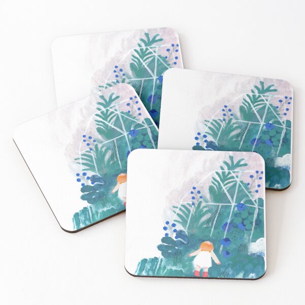 Item preview, Girl Standing Outside a Glass Greenhouse in a Blue Garden designed and sold by JenoHapes.