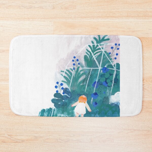 Item preview, Girl Standing Outside a Glass Greenhouse in a Blue Garden designed and sold by JenoHapes.
