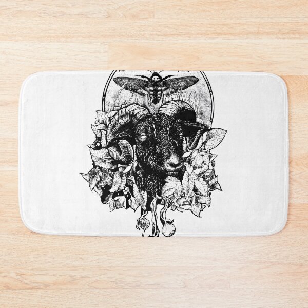 Item preview, Macabre Ram Skull Moth Botanical Illustration designed and sold by MELIAIAMOND.