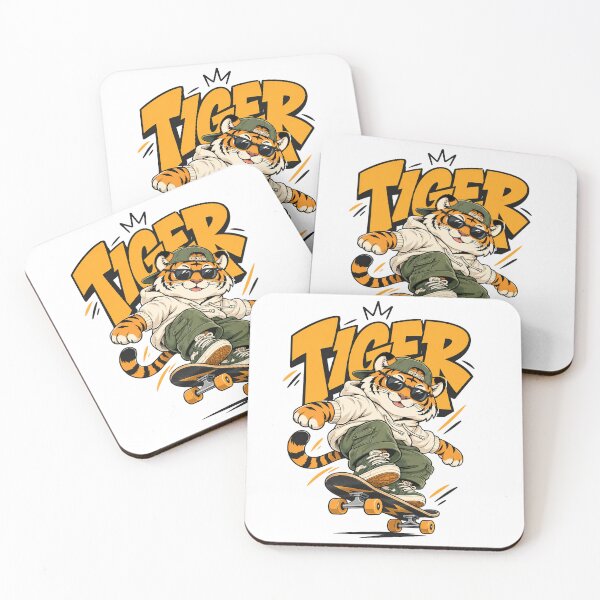 Item preview, Cool Skateboarding Tiger Streetwear Cartoon designed and sold by Anena Studio.