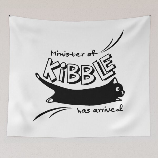 Item preview, Minister of Kibble has Arrived – Funny Cat Food Typography for Cat Lovers designed and sold by shopfindingbeni.