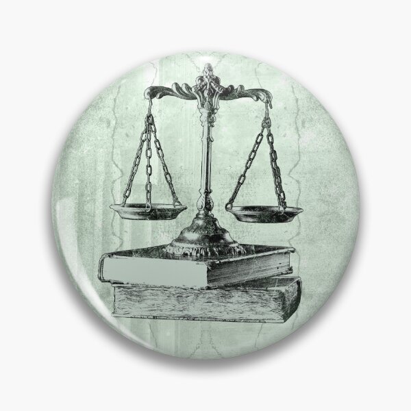 Item preview, Green Scales of Justice on Law Books designed and sold by Ghoul Enterprises.