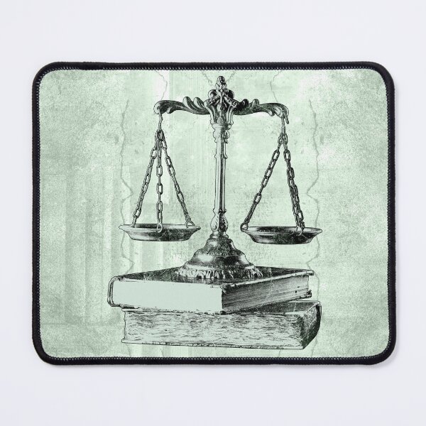 Item preview, Green Scales of Justice on Law Books designed and sold by Ghoul Enterprises.
