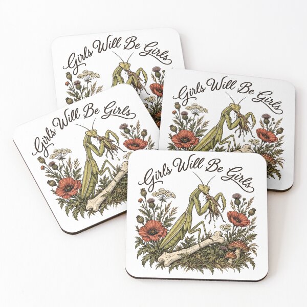 Item preview, Girls Will Be Girls Praying Mantis Feminist Graphic designed and sold by dexlawpie.