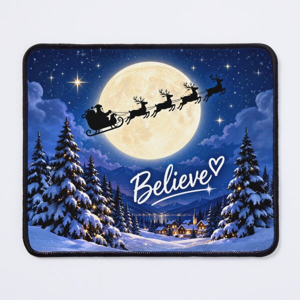 Item preview, Believe Santa Sleigh Moon Christmas Night designed and sold by Kenzie & Co.