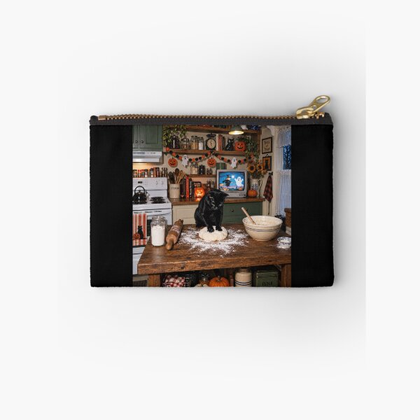 Item preview, Halloween Black Cat Making Biscuits In Cozy Kitchen designed and sold by dexlawpie.