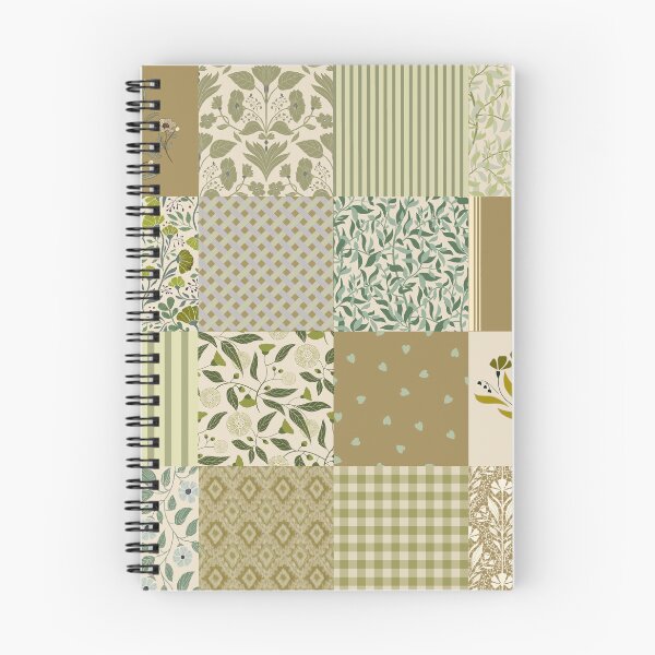 Item preview, Vintage floral patchwork cheater quilt - Sage green olive and cream designed and sold by ahahdodo.