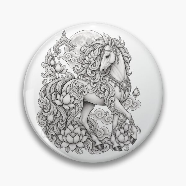 Item preview, Ornamental Horse Lotus Moon Thai Art designed and sold by mamhew2456.