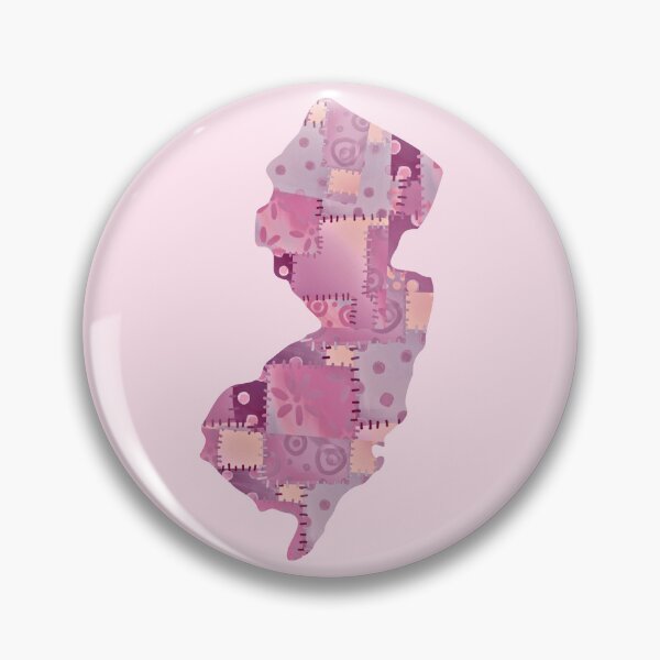 Item preview, New Jersey state outline design ~ pink patchwork  designed and sold by OmStudioz .
