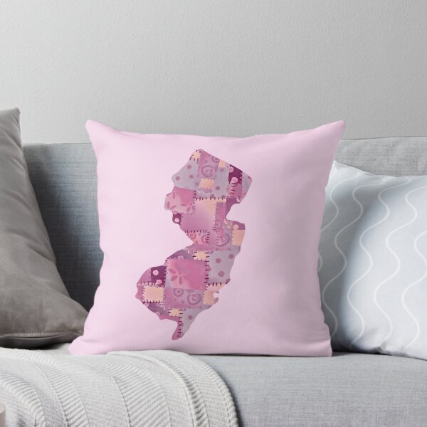 Item preview, New Jersey state outline design ~ pink patchwork  designed and sold by OmStudioz .