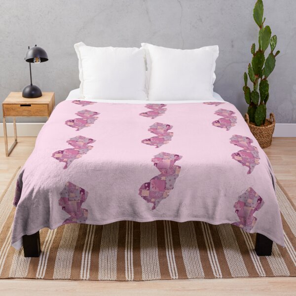 Item preview, New Jersey state outline design ~ pink patchwork designed and sold by OmStudioz .