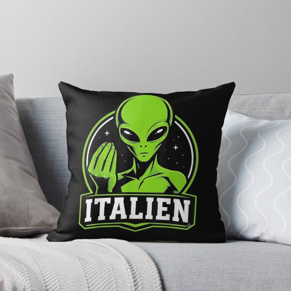 Aperçu de l'œuvre T-shirt de science-fiction avec un extraterrestre italien et un geste de la main italienne créée et vendue par GalenoHenley.