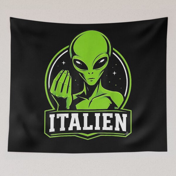 Item preview, Italien Alien Italian Hand Gesture Sci Fi T-Shirt designed and sold by GalenoHenley.