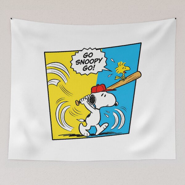 Item preview, Go Snoopy Go Peanuts Baseball Batter Fan designed and sold by hrxtslush.