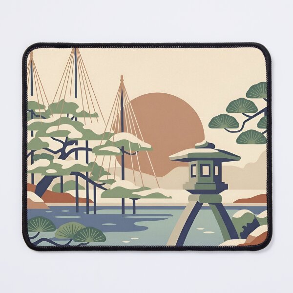 Item preview, Kanazawa Japan Vintage Travel Poster - Kenrokuen Garden Art Print designed and sold by DuckOddity.
