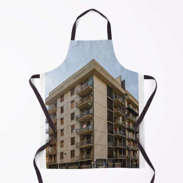 Item preview, Urban Apartment Building With Balconies Under A Clear Sky And Graffiti At Street Level designed and sold by Nmallia.