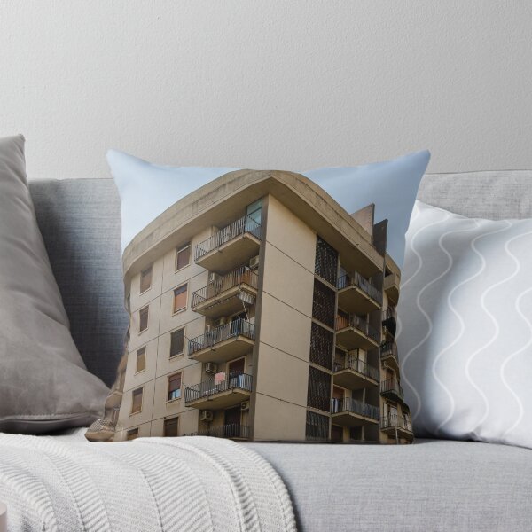 Item preview, Urban Apartment Building With Balconies Under A Clear Sky And Graffiti At Street Level designed and sold by Nmallia.