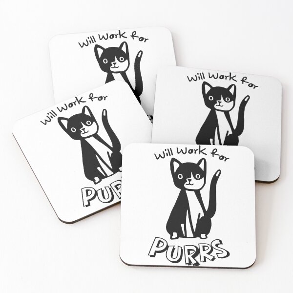 Item preview, Will Work for Purrs – Funny Tuxedo Cat Lover designed and sold by shopfindingbeni.