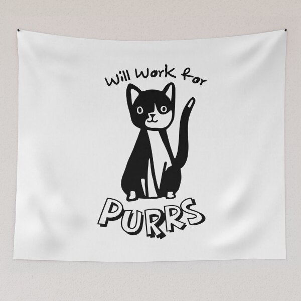 Item preview, Will Work for Purrs – Funny Tuxedo Cat Lover designed and sold by shopfindingbeni.