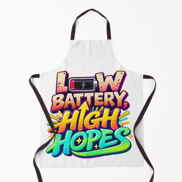 Item preview, Low Battery High Hopes – Funny Positive Retro Typography designed and sold by saan-creatives.