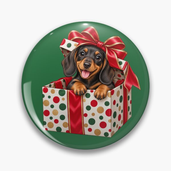 Item preview, Festive Christmas Puppy in Box designed and sold by Giddy Bear Gifts.