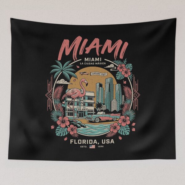 Item preview, Miami Cityscape Art designed and sold by Tokyo Retro.
