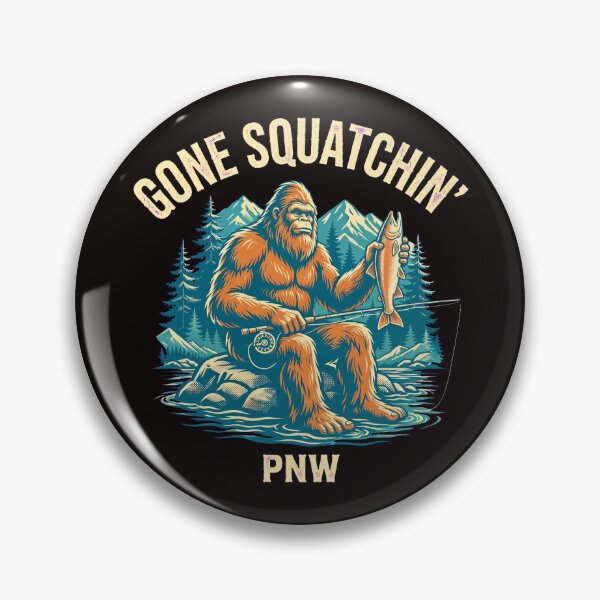 Item preview, Gone Squatchin' Bigfoot Fishing Shirt - PNW Sasquatch Salmon designed and sold by ElevatedPNW.
