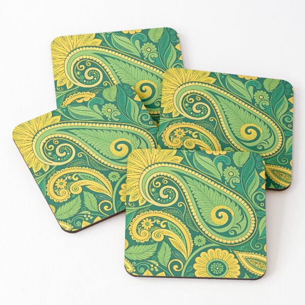 Item preview, Green & Gold Paisley Floral Pattern designed and sold by trendspatterns.