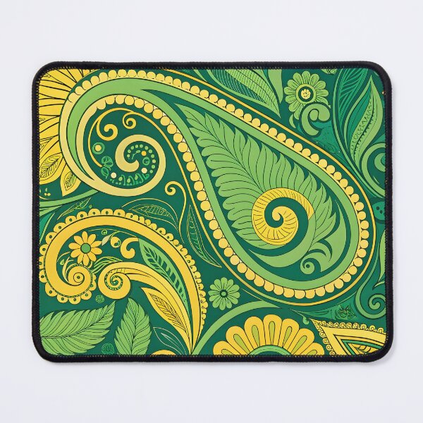 Item preview, Green & Gold Paisley Floral Pattern designed and sold by trendspatterns.
