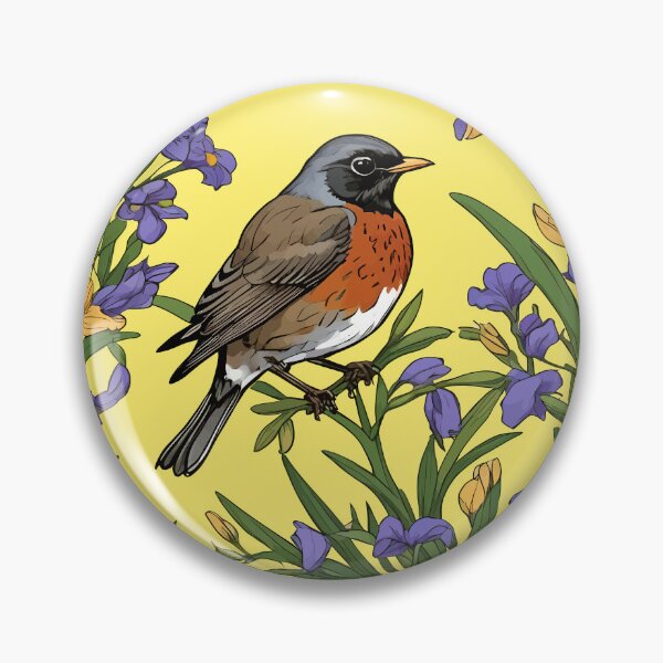 Item preview, MI American Turdus migratorius and Iris-Flower designed and sold by taiche.