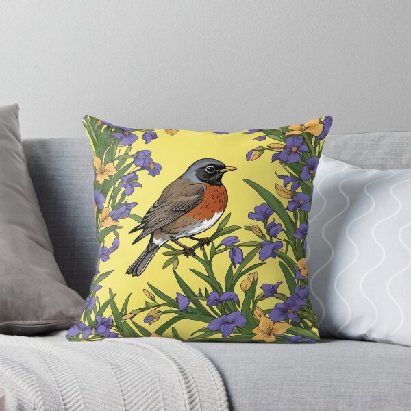 Item preview, MI American Turdus migratorius and Iris-Flower designed and sold by taiche.