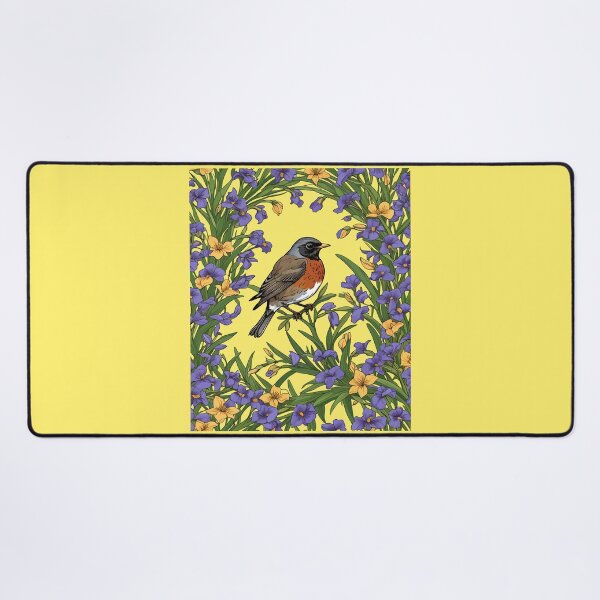 Item preview, MI American Turdus migratorius and Iris-Flower designed and sold by taiche.