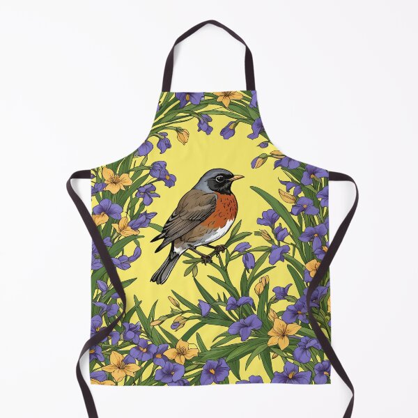 Item preview, MI American Turdus migratorius and Iris-Flower designed and sold by taiche.