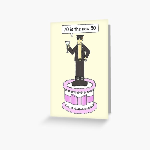 Item preview, Gay Male 70th Birthday 70 is the New 50 Cartoon Humor designed and sold by KateTaylor.