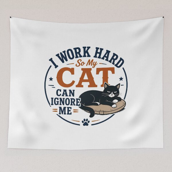 Item preview, Cat Lover Hard Work Ignore Me Retro Vintage Funny Quote designed and sold by SoyLamderma.
