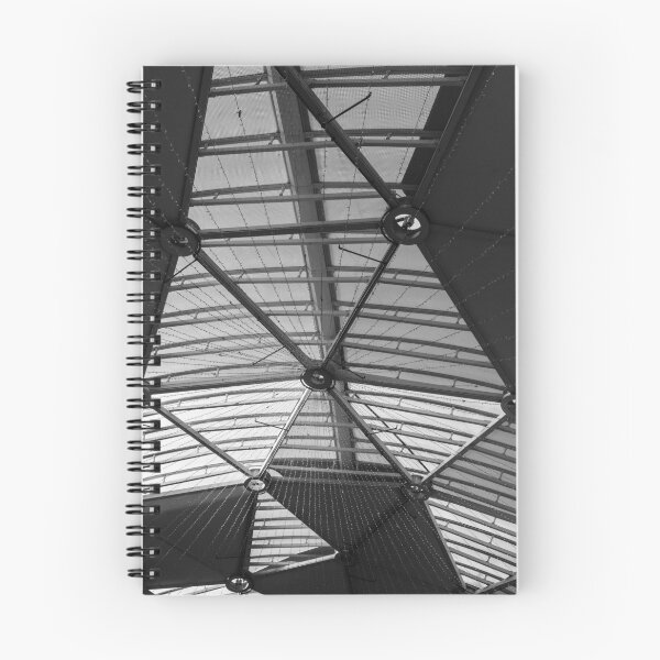 Item preview, Geometric Glass Roof Structure With Steel Beams And Hanging Lights, Architectural Interior designed and sold by Nmallia.