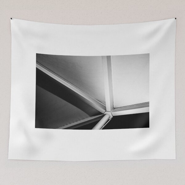 Item preview, Geometric Metal Corner in Black and White Architecture Abstract Photograph with Sharp Angles designed and sold by Nmallia.