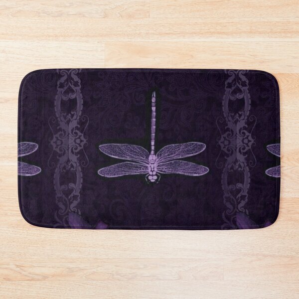 Item preview, Purple whimsigoth aesthetic, Dragonfly & Floral Filigree - Dark Whimsigoth Damask designed and sold by BrontesWhimsyStore.