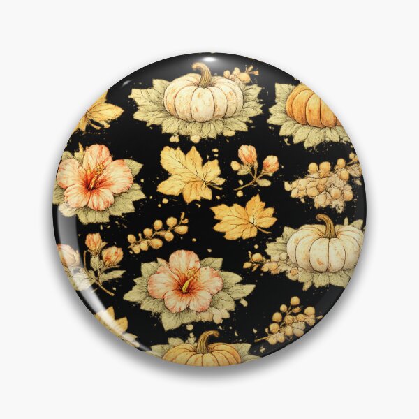 Item preview, Vintage Autumn Pumpkin Hibiscus Botanical Art designed and sold by IamNolmo.