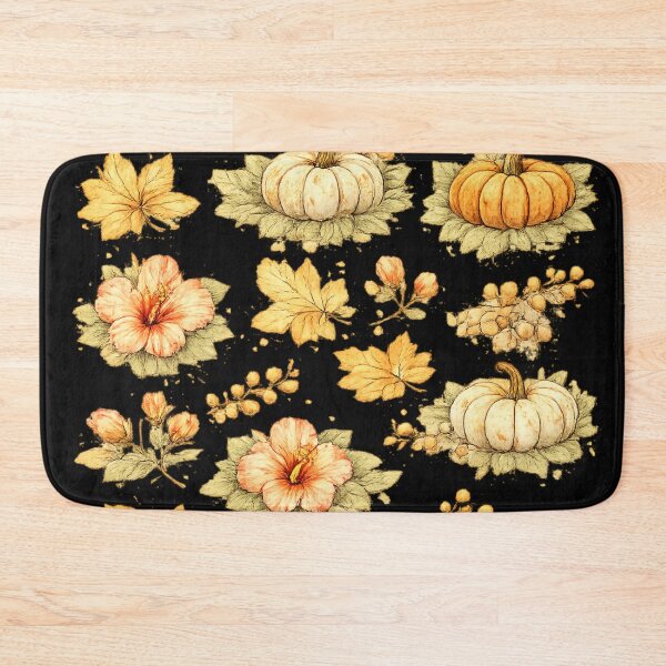 Item preview, Vintage Autumn Pumpkin Hibiscus Botanical Art designed and sold by IamNolmo.