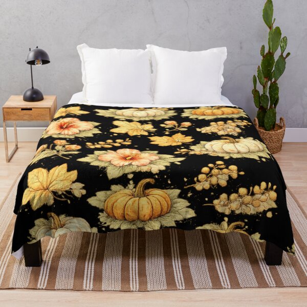 Item preview, Vintage Autumn Pumpkin Hibiscus Botanical Art designed and sold by IamNolmo.